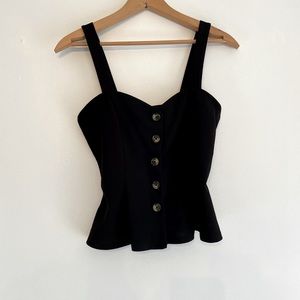 Black Forever 21 Button-Up Tank